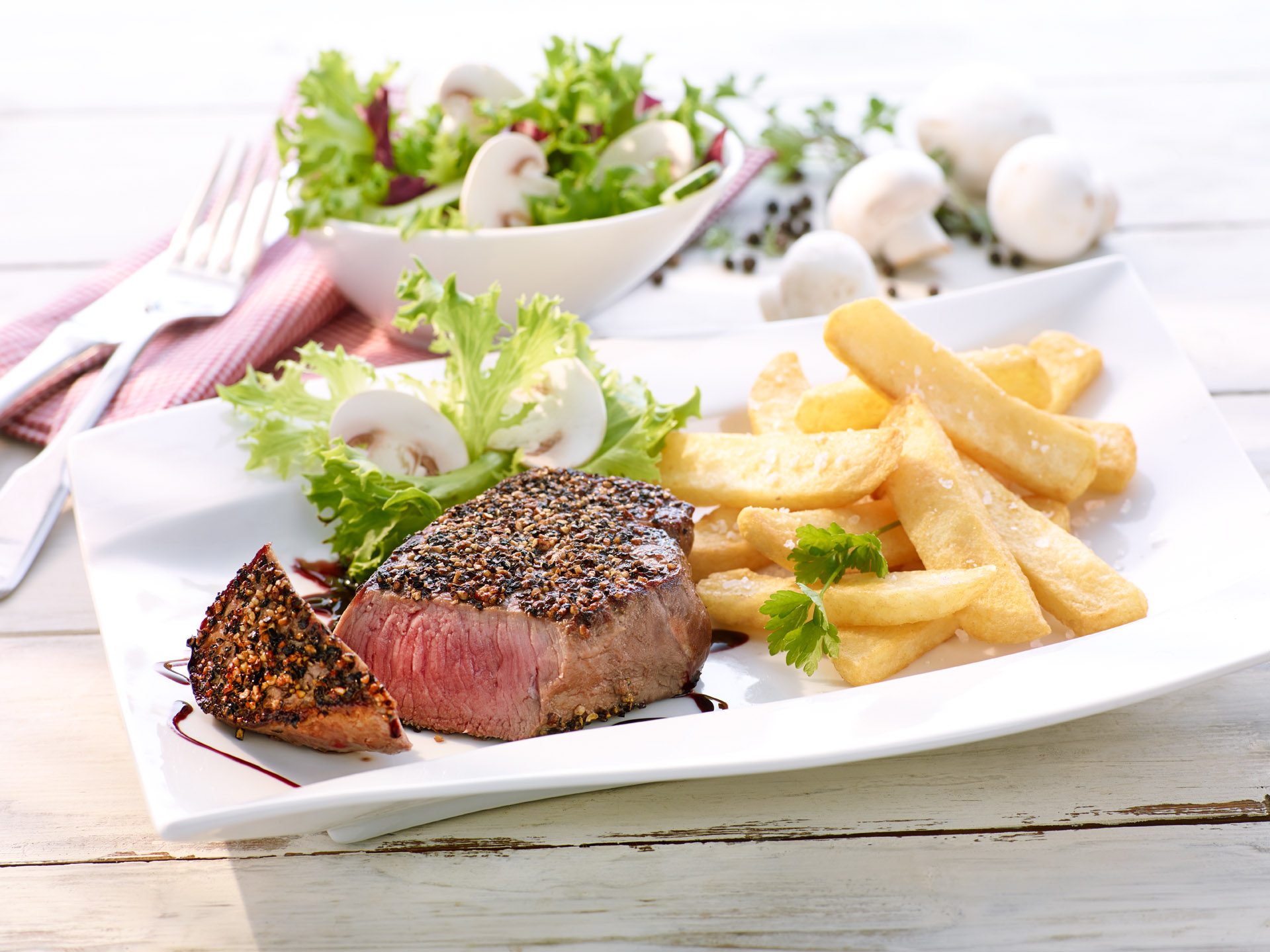 Rumsteak avec croûte de poivre