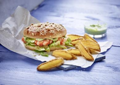 Crispers met garnalen burger