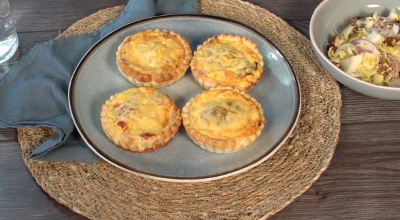 Quiche aux chicons, fromage et jambon