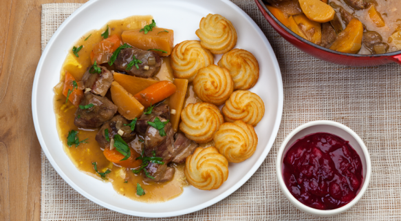 Everzwijn met Pommes Duchesse