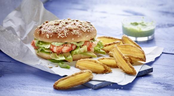 Crispers met garnalen burger