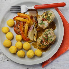 varkenshaasje met aardappelnootjes - Pommes noisettes